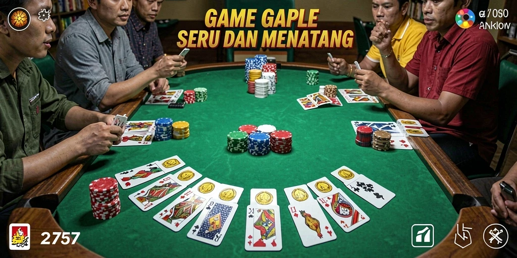 Tampilan gameplay Gaple yang menarik dan seru di 2757.