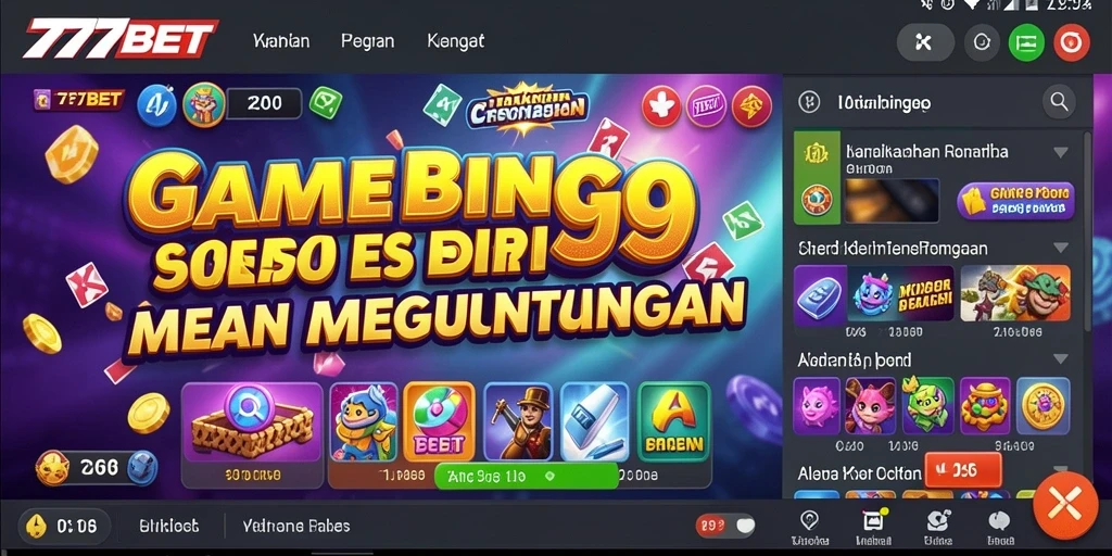 Screenshot utama 777BET menampilkan gameplay Bingo yang mengasyikkan.