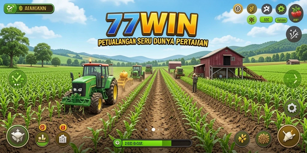 Screenshot gameplay 77WIN yang menampilkan kebun yang indah.