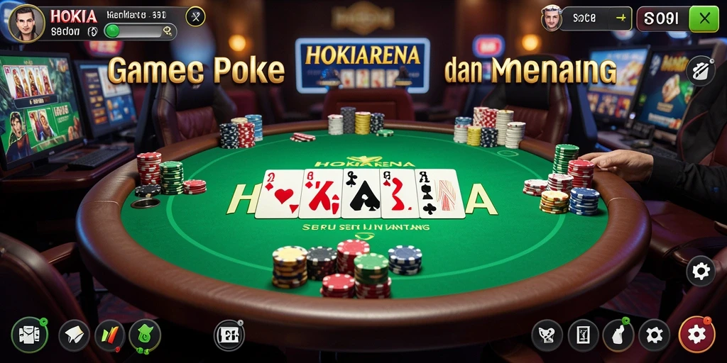 Gameplay menarik HOKIARENA dengan suasana permainan Poker.