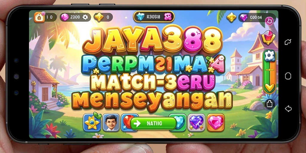 Screenshot menampilkan gameplay menantang JAYA388 dengan objek berwarna-warni.