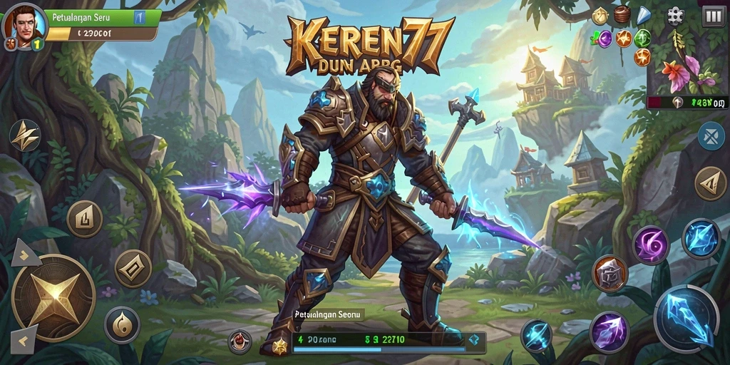 Screenshot KEREN77 menampilkan aksi pertempuran seru dalam dunia ARPG.
