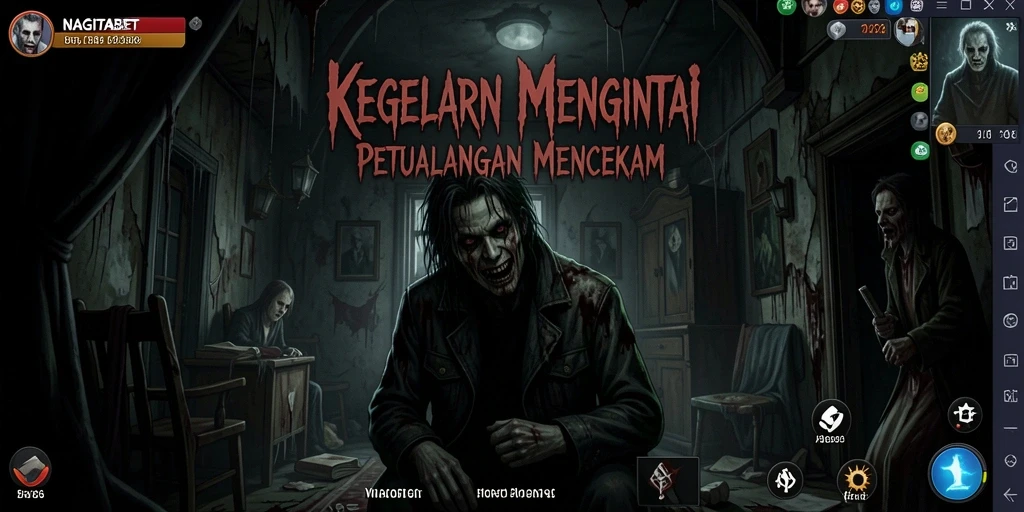 Tampilan gameplay NAGITABET yang menegangkan dan menyeramkan.