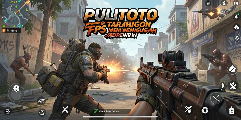 Gameplay PULITOTO yang intens dengan pertarungan FPS yang mendebarkan.