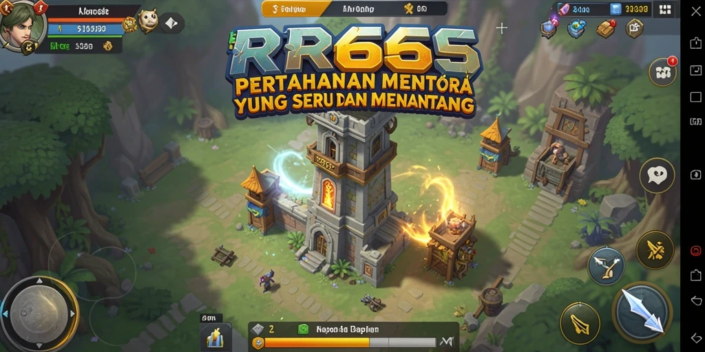 Gameplay menara pertahanan yang intens dan seru di RR666.