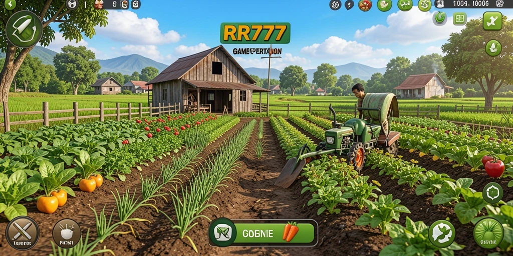 Tampilan gameplay RR777 yang menarik dalam dunia pertanian.