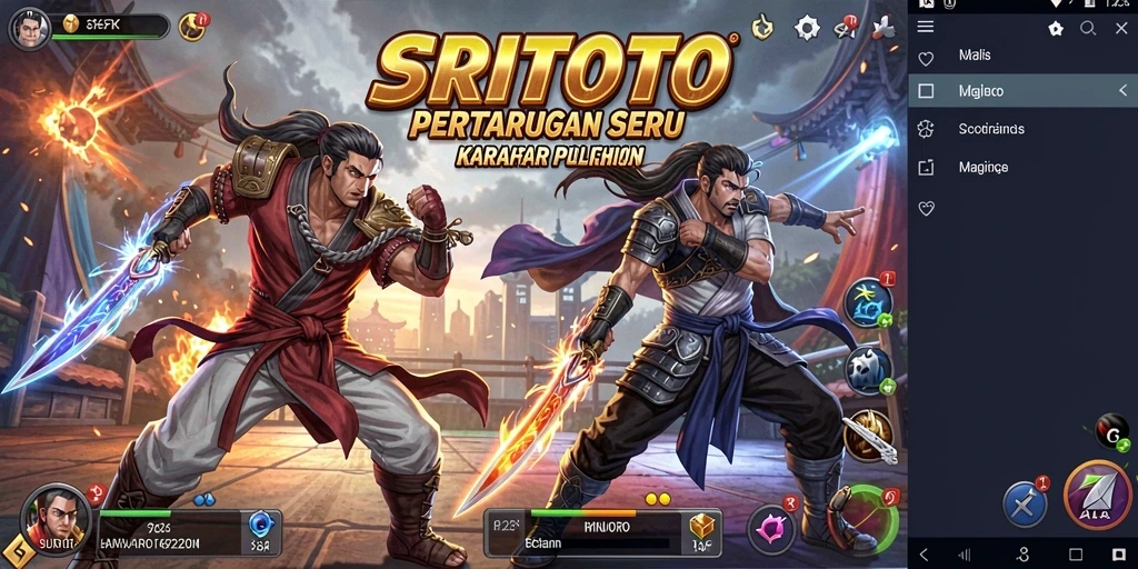 Tangkapan layar memperlihatkan aksi pertarungan seru dalam SRITOTO.