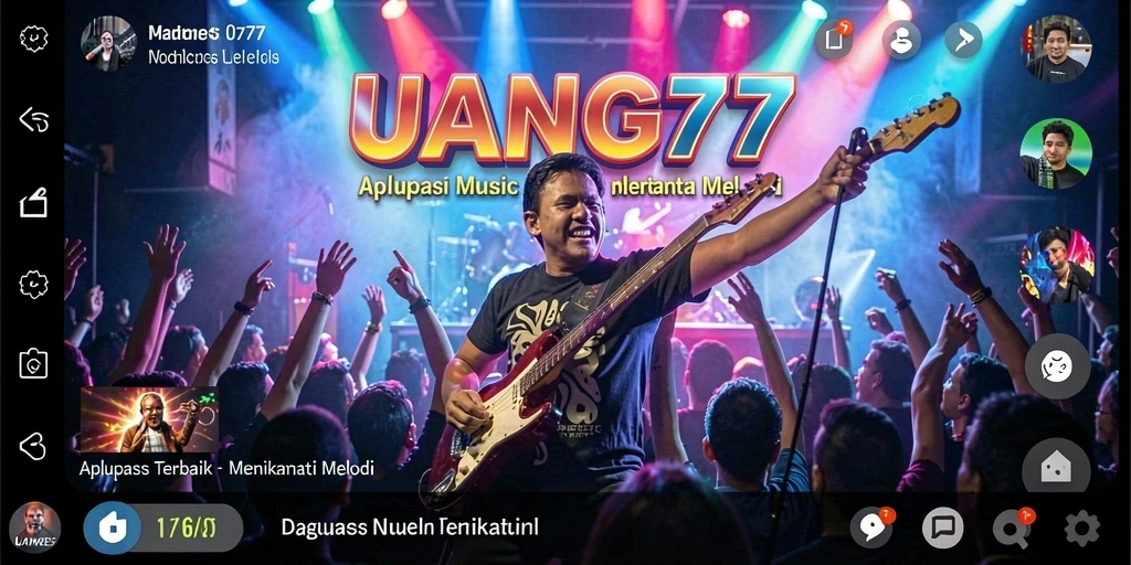 Screenshot UANG77 menampilkan gameplay menarik dengan berbagai pilihan musik.